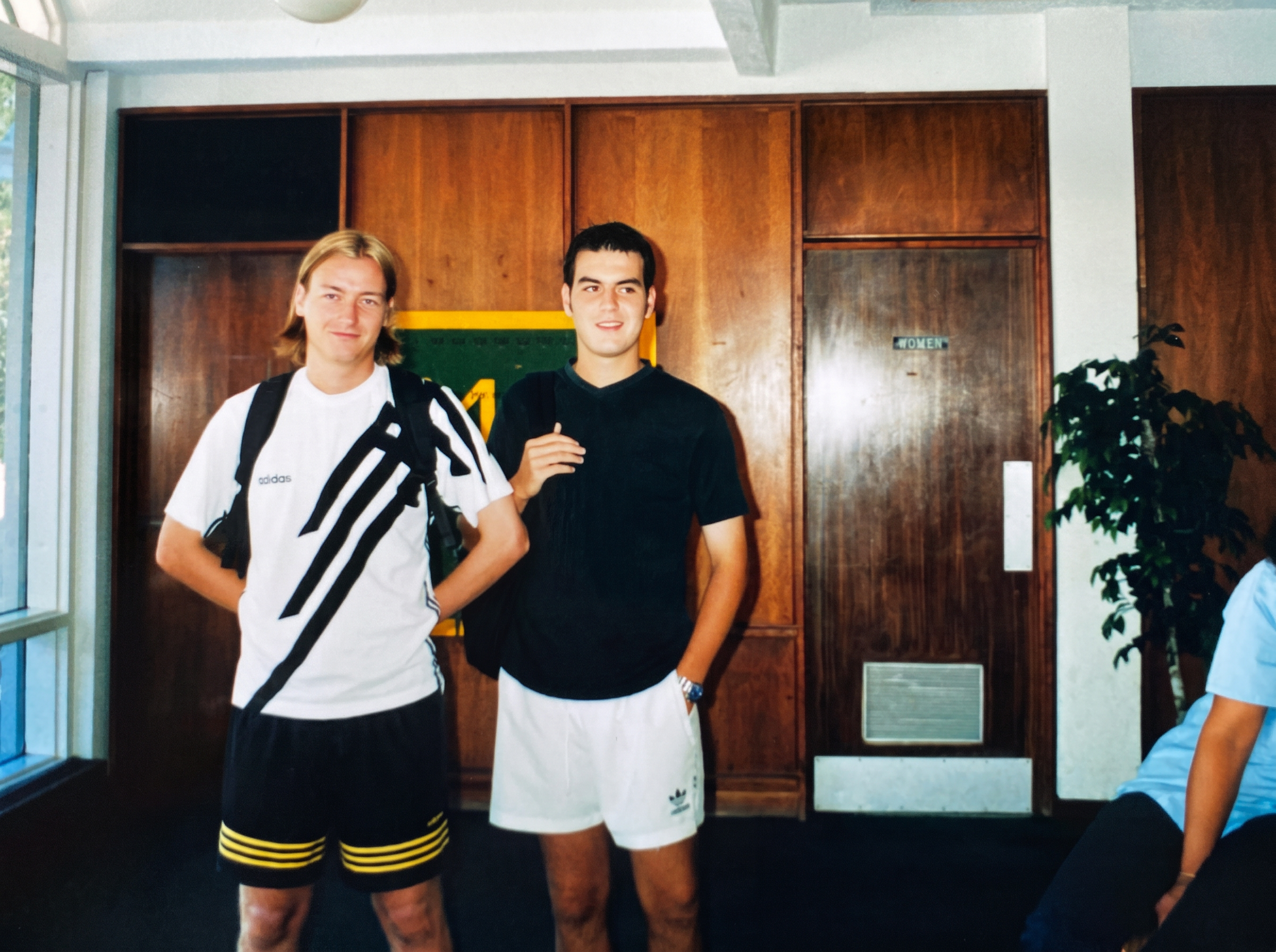 Jamie Bennett and Arild Visth arriving in the USA in 1998