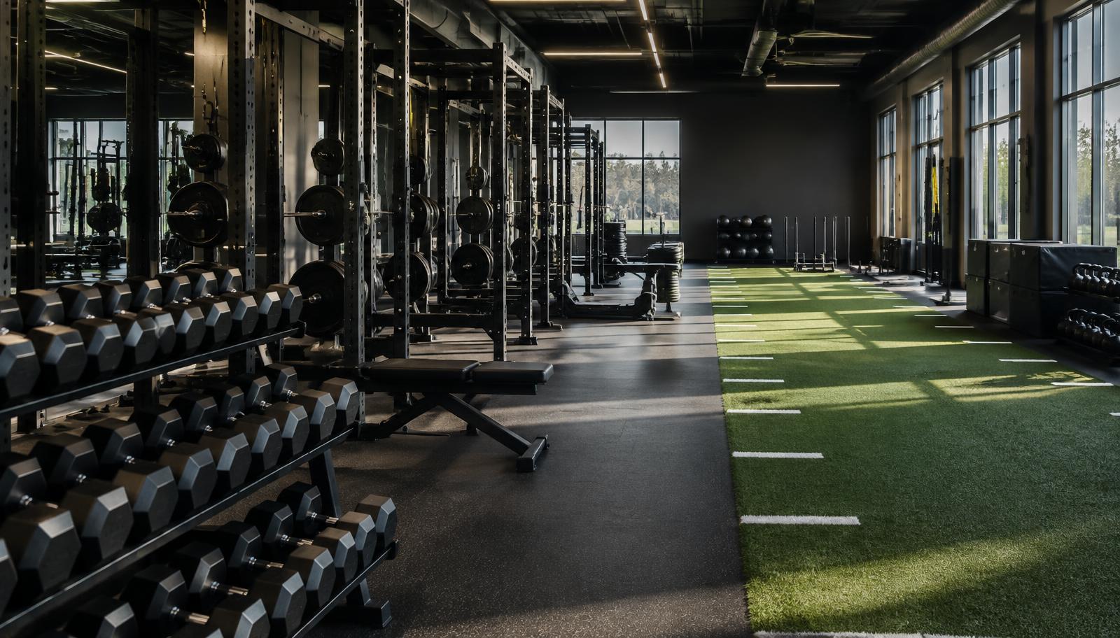 A college athletic performance gym interior